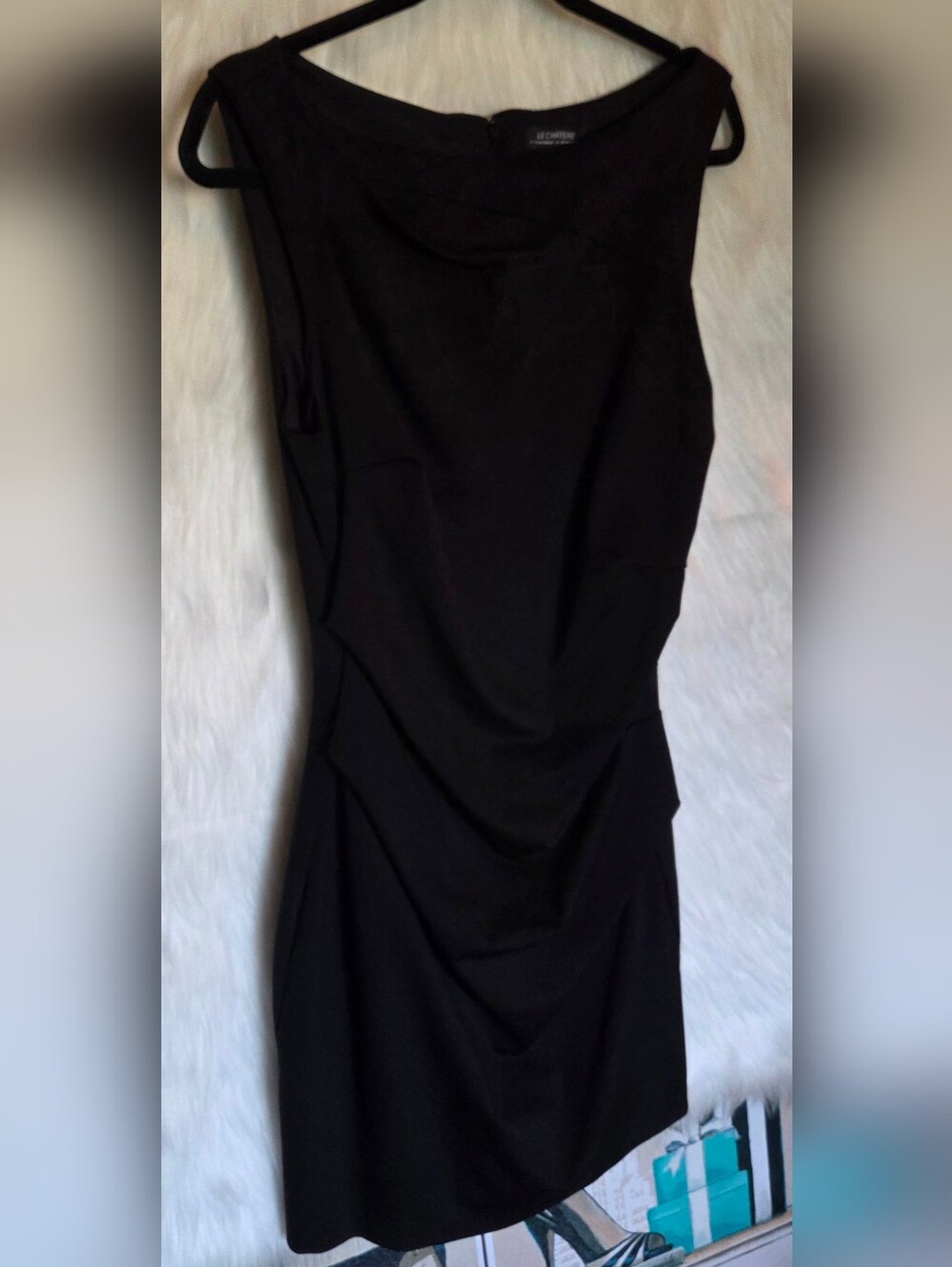 Le Chateau Black Sleeveless Ruched Sheath Dress - Picture 2 of 8
